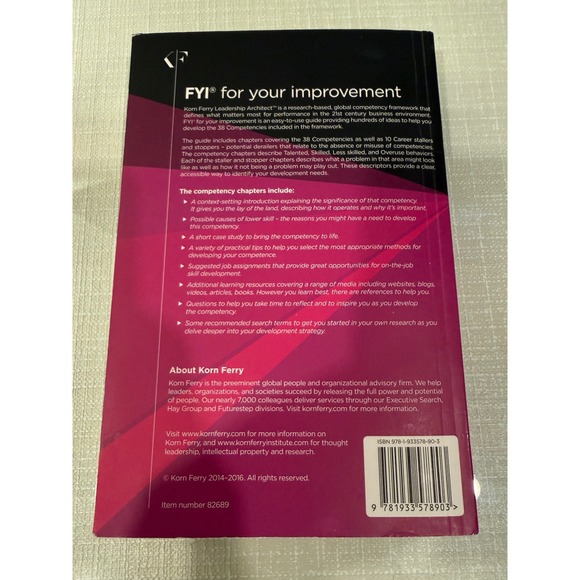 Korn Ferry FYI for Your Improvement Competencies Guide Leadership Book - Picture 3 of 5